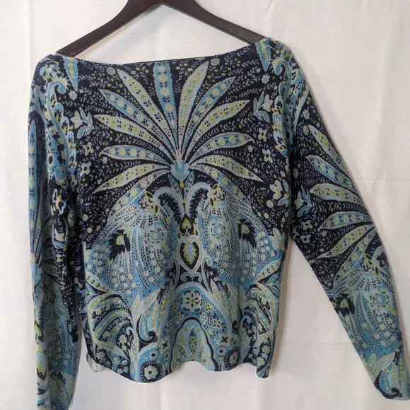 COPY - Talbots Women's Pure Cashmere Printed Sweater Extra Large - Picture 2 of 6